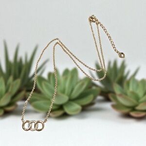 14k Gold Electroplated Minimalist Necklace with Interlocking Design